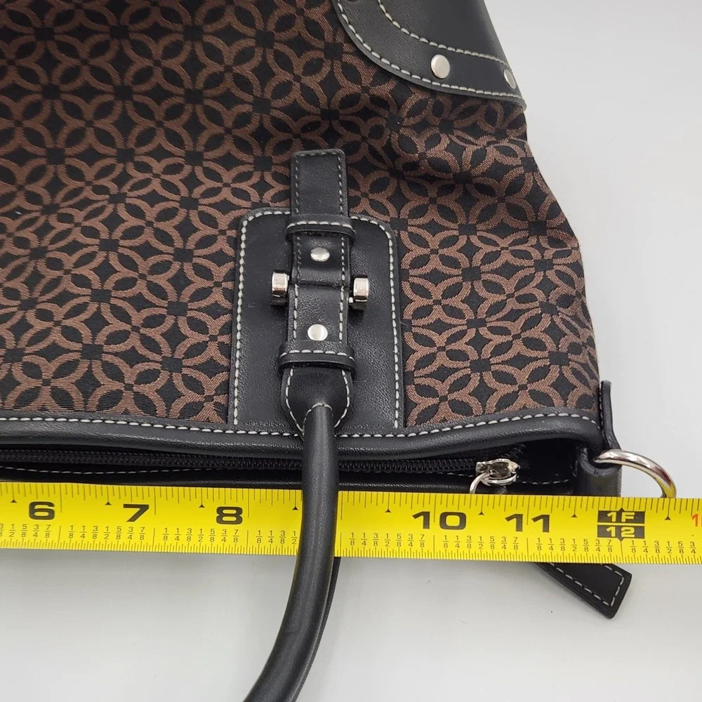Relic Satchel Purse Brown and‎ Black Faux Leather Handbag RL5987 12x8x5